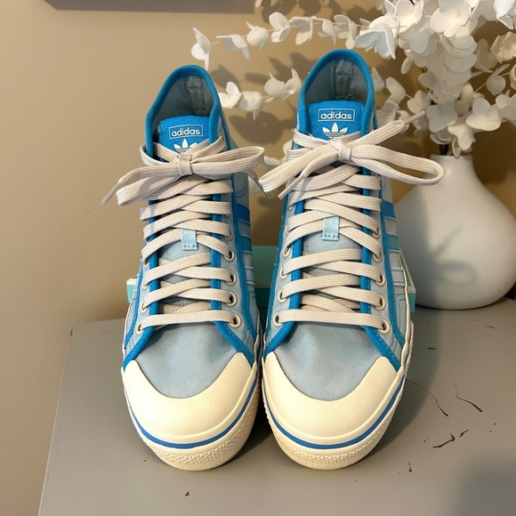 LikeNew! adidas Parley Nizza Platform Mid  Almost Blue Sneakers Women's Size 8.5 - Picture 3 of 15